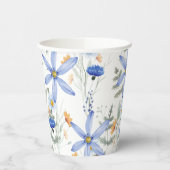 Romantic purple botanical wallpaper papieren bekers (Links)