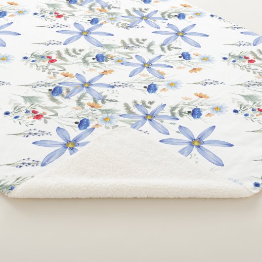 Romantic purple botanical wallpaper sherpa deken (3/4)