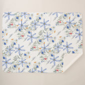 Romantic purple botanical wallpaper sherpa deken (Voorkant (horizontaal))