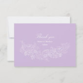 Romantic Purple Crest Photo Wedding Bedankkaart (Achterkant)