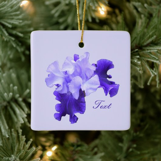 Romantic Purple Flag Iris Customized Keramisch Ornament (Boom)