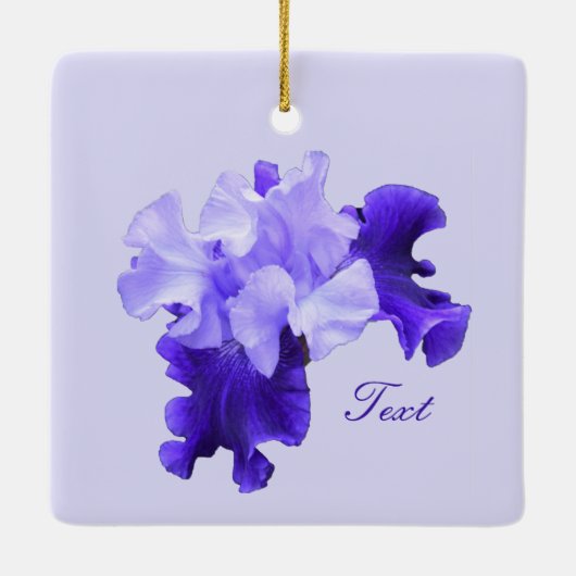 Romantic Purple Flag Iris Customized Keramisch Ornament (Achterkant)