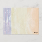 Romantic Purple Floral Beach Sunset Wedding Invite Briefkaart (Achterkant)