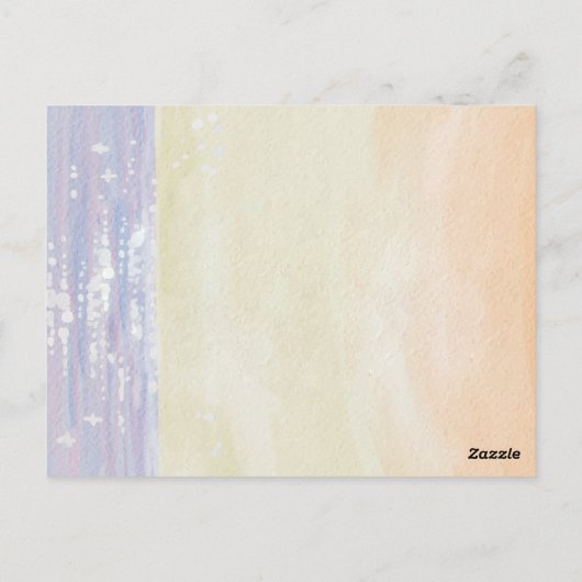 Romantic Purple Floral Beach Sunset Wedding Invite Briefkaart (Achterkant)