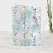 Romantic Purple Floral Love Wedding   Kaart (Achterkant)