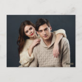 Romantic Purple Floral Photo Wedding Thank You Briefkaart (Achterkant)