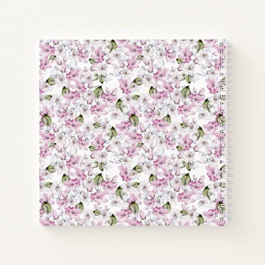 Romantic Purple Floral Sketchbook Notitieboek (Achterkant)