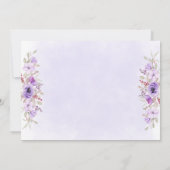 Romantic Purple Floral Wedding Save the Date Kaart (Achterkant)