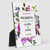 Romantic Purple Floral Wedding Welcome Fotoplaat (Zijkant)