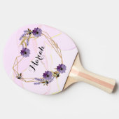 Romantic purple flower bouquet abstract background tafeltennisbatje (Zijkant)