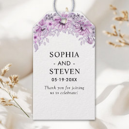 Romantic Purple Flowers - Floral Wedding Celebrati Cadeaulabel