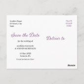 Romantic Purple Flowers Wedding Briefkaart (Achterkant)