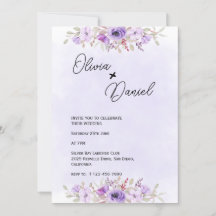 Romantic Purple Minimalist Floral Wedding