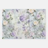 Romantic Purple Pink Flowers Bridal Shower Inpakpapier Vel (Voorkant 3)