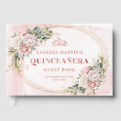 Romantic Quince Guest Book with Blush Florals  Gastenboek (Voorkant)