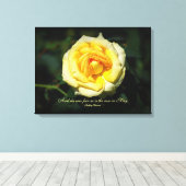 Romantic Quote Yellow English Roos Canvas Afdruk (Insitu (Houten vloer))