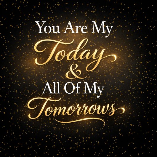 Romantic Quote You Are My Today & All Of My Tomorr Kussen