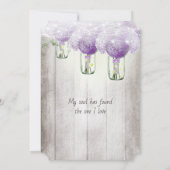 Romantic Radiant Orchid Mason Jar Firefly Wedding Kaart (Achterkant)