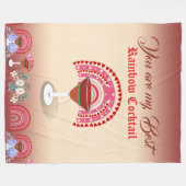 Romantic Rainbow Cocktail Valentijn Hartelijk dank Fleece Deken (Voorkant (Horizontaal))