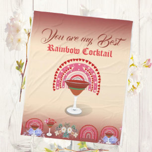Romantic Rainbow Cocktail Valentijn Hartelijk dank Fleece Deken