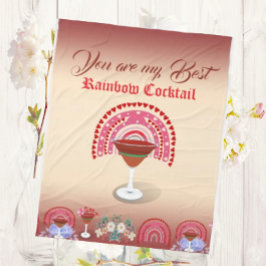 Romantic Rainbow Cocktail Valentijn Hartelijk dank Fleece Deken