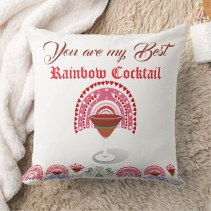 Romantic Rainbow Cocktail Valentijn Hartelijk dank Kussen