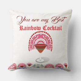 Romantic Rainbow Cocktail Valentijn Hartelijk dank Kussen