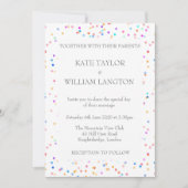 Romantic Rainbow Confetti Wedding Invitation Kaart (Voorkant)