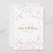 Romantic Rainbow Confetti Wedding Invitation Kaart (Achterkant)
