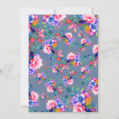 Romantic Rainbow Garden Floral Sweet 16 Dusty Blue Kaart (Achterkant)