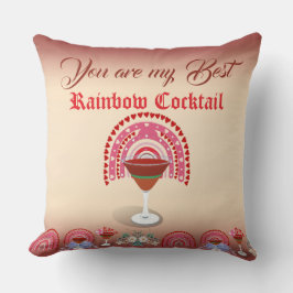 Romantic Rainbow Paradise Cocktail Valentijn Heart Kussen
