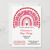 Romantic Rainbow Valentijnsdag Hearts Party Kaart (Voorkant)