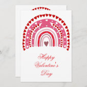 Romantic Rainbow Valentijnsdag Sweeping Hearts Feestdagenkaart (Voorkant / Achterkant)