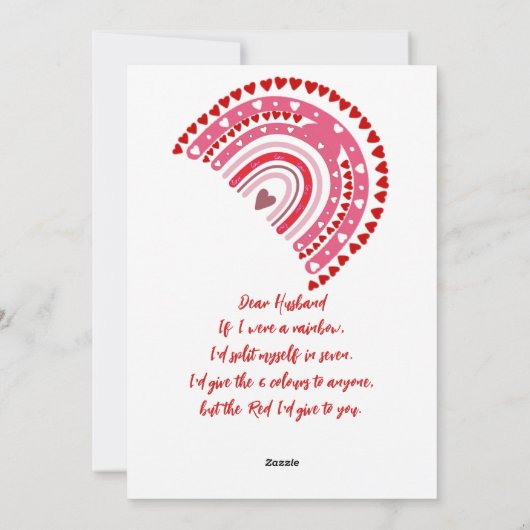 Romantic Rainbow Valentijnsdag Sweeping Hearts Feestdagenkaart (Achterkant)