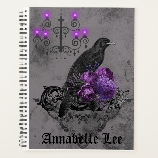 Romantic Raven met Chandelier Gothic Planner (Voorkant)
