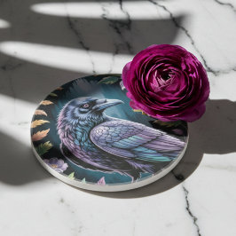 Romantic Raven & Wildflower – Gothic Home Decor Zandsteen Onderzetter