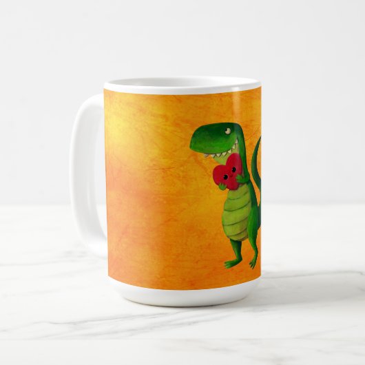 Romantic RAWR Dinosaur Koffiemok (Voorkant links)
