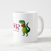 Romantic RAWR T-rex Dinosaur Grote Koffiekop (Voorkant rechts)