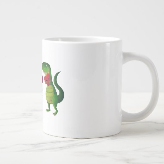 Romantic RAWR T-rex Dinosaur Grote Koffiekop (Rechts)