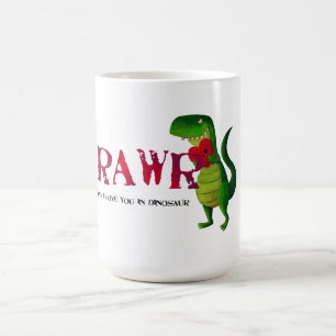 Romantic RAWR T-rex Dinosaur Koffiemok