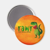 Romantic RAWR T-rex Dinosaur Magneet (Voorkant / Achterkant)
