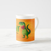 Romantic RAWR T-rex Dinosaur Porselein Kop (Voorkant rechts)