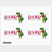 Romantic RAWR T-rex Dinosaur Rechthoekige Sticker (Vel)