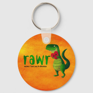 Romantic RAWR T-rex Dinosaur Sleutelhanger