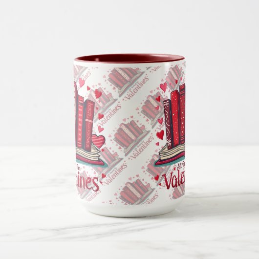Romantic Reading Vibes Cozy Valentine Gift Mok (Midden)