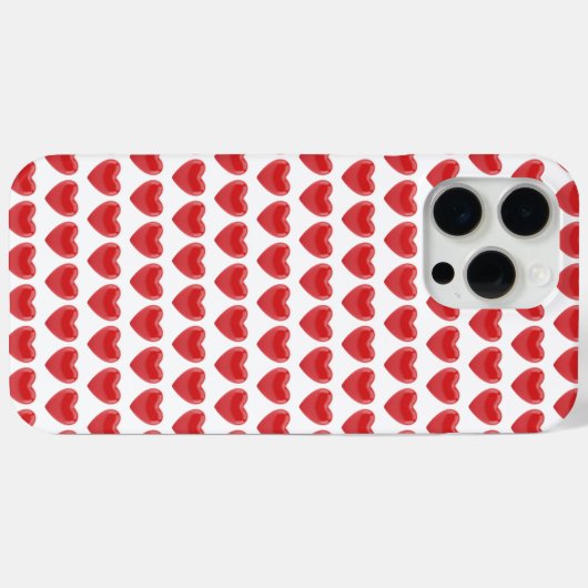 Romantic Red 3D Heart Pattern Classic Valentine's Case-Mate iPhone Case (Achterkant (horizontaal))