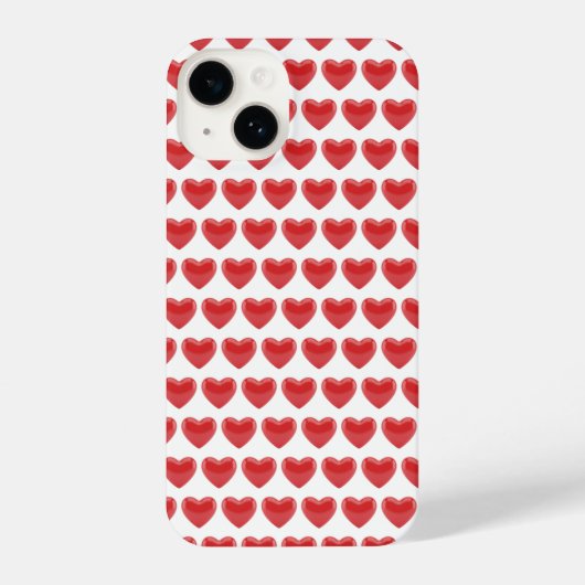 Romantic Red 3D Heart Pattern Classic Valentine's iPhone Hoesje (Achterkant)