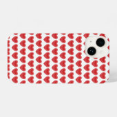 Romantic Red 3D Heart Pattern Classic Valentine's iPhone Hoesje (Achterkant horizontaal)