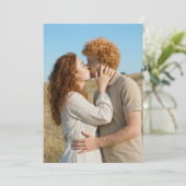 Romantic Red and Beige Photo Kaart (Staand voorkant)