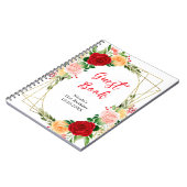 Romantic Red and Orange Roses Birthday Guest Book Notitieboek (Linkerzijde)